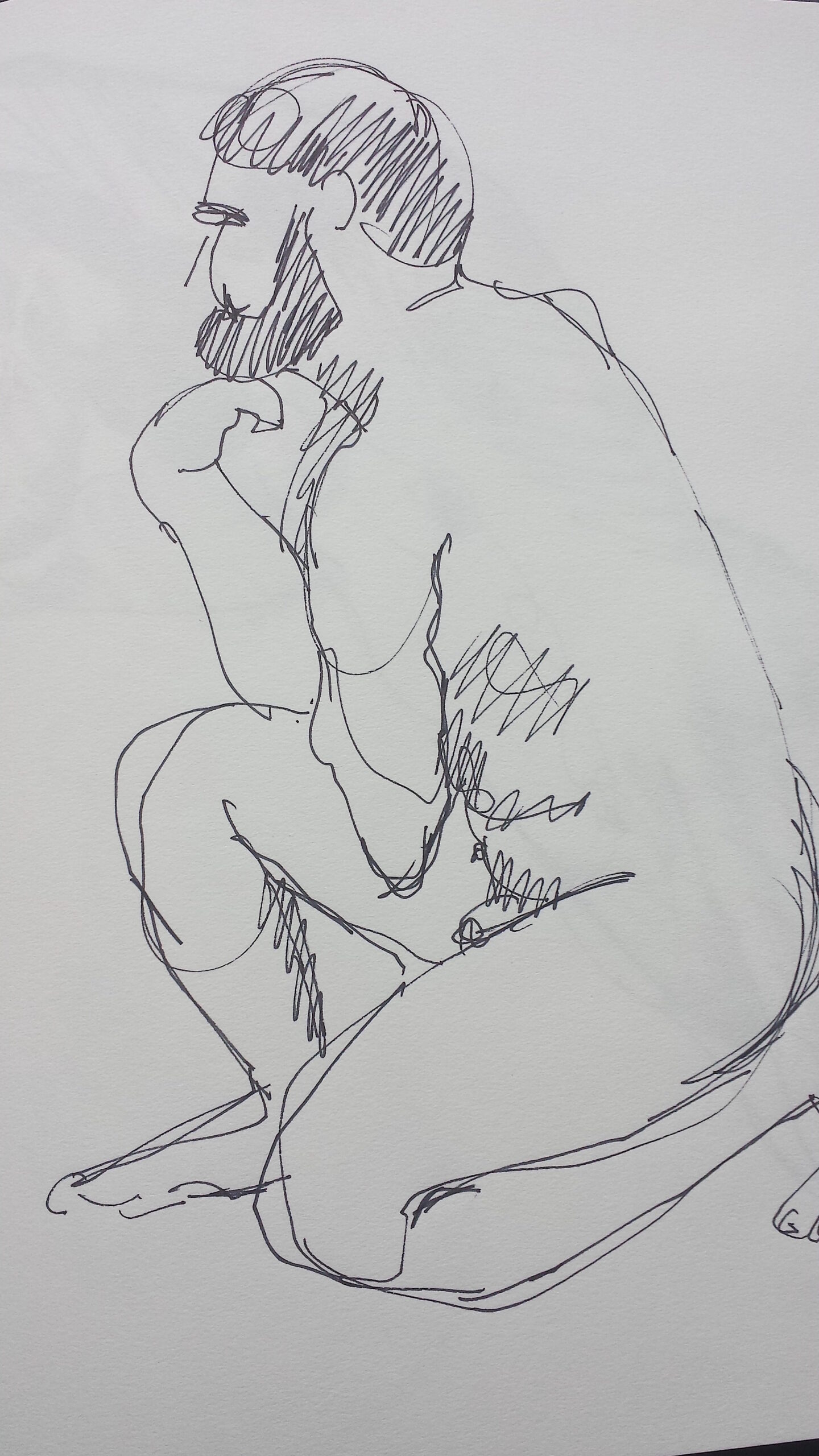 Thomas_Kneeling_Pen_on_Paper_12x8